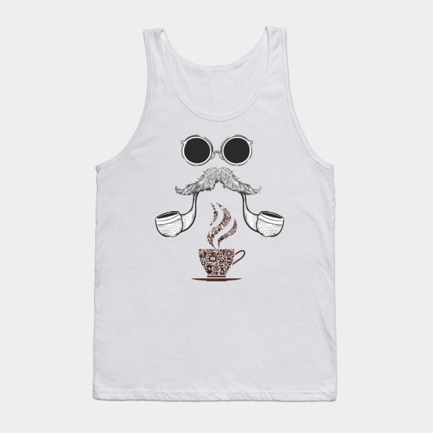 Hipster Mustache Tank Top by Cool-Ero